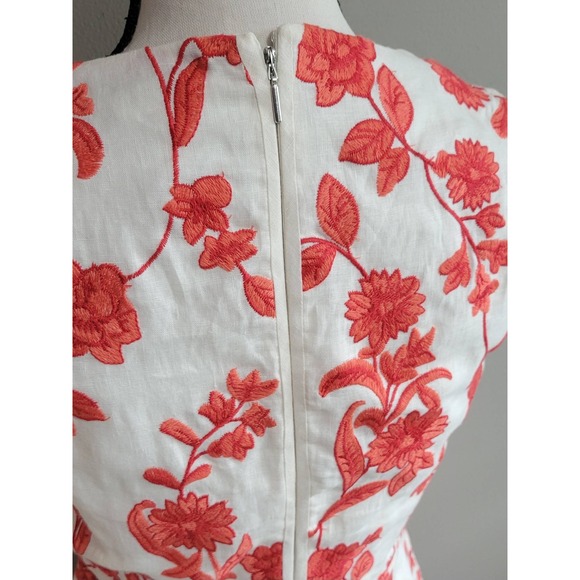 Rebecca Taylor Scarlet Embroidered Linen Dress - Picture 8 of 8